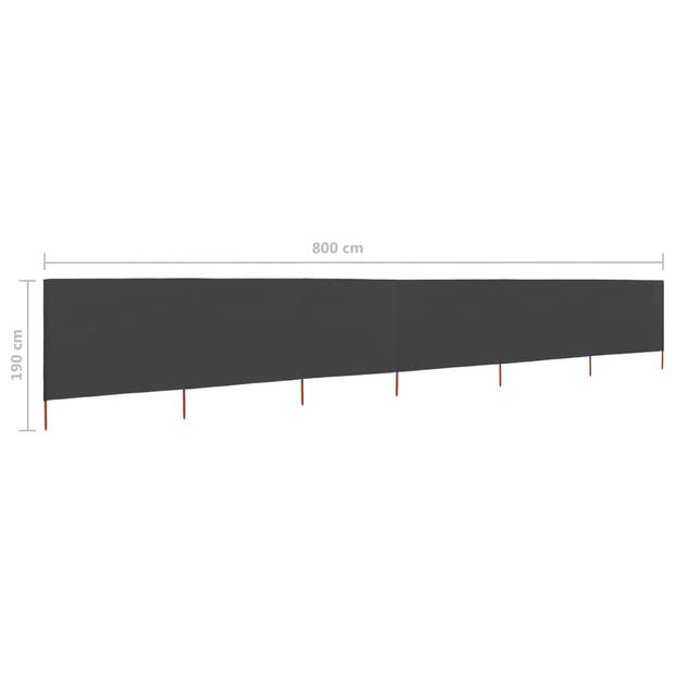 vidaXL Windscherm 6-panelen 800x160 cm stof antraciet