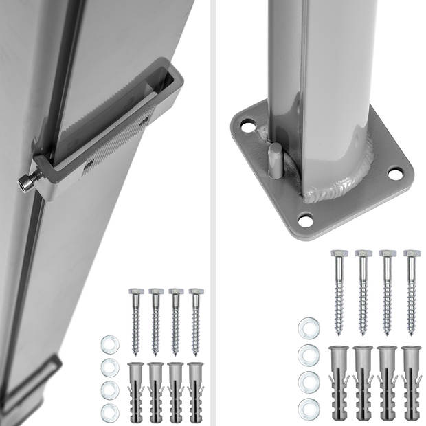 tectake® - Uitschuifbaar aluminium windscherm tuinscherm 160 x 300 cm grijs