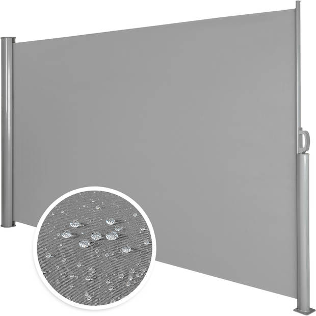 tectake® - Uitschuifbaar aluminium windscherm tuinscherm 160 x 300 cm grijs
