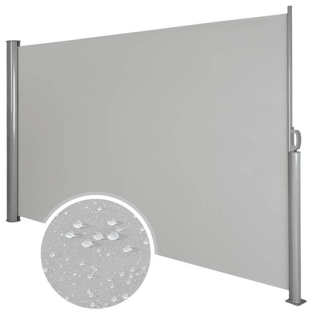 tectake® - Uitschuifbaar aluminium windscherm tuinscherm 180 x 300 cm grijs