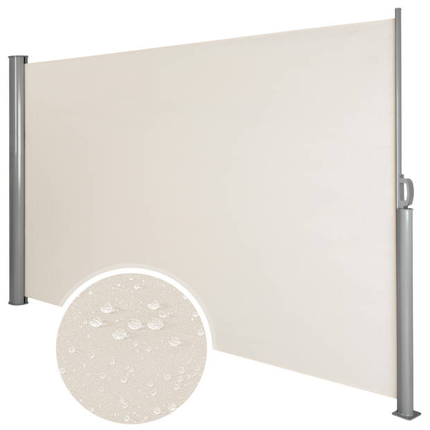 tectake® - Uitschuifbaar aluminium windscherm tuinscherm 180 x 300 cm beige