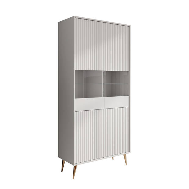 Meubella Vitrinekast Winq - Wit - 90 cm