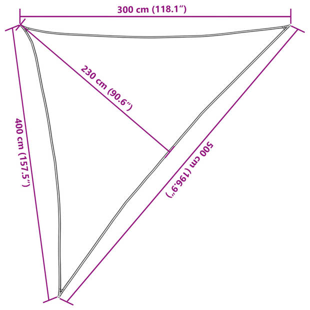 vidaXL Zonnezeil 160 g/m² 3x4x5 m HDPE antracietkleurig