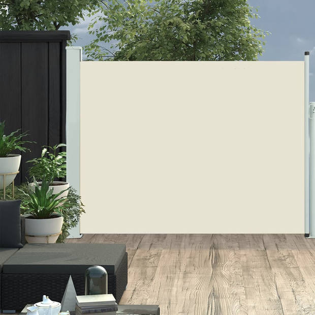 vidaXL Tuinscherm uittrekbaar 140x500 cm crème