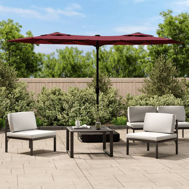 vidaXL Parasol dubbel 316x240 cm bordeauxrood