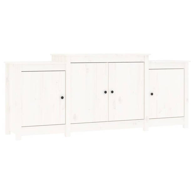 vidaXL Dressoir 164x37x68 cm massief grenenhout wit