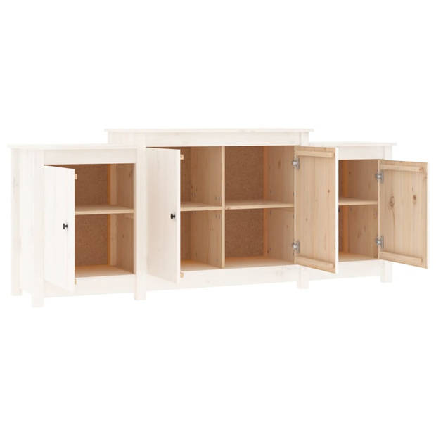 vidaXL Dressoir 164x37x68 cm massief grenenhout wit