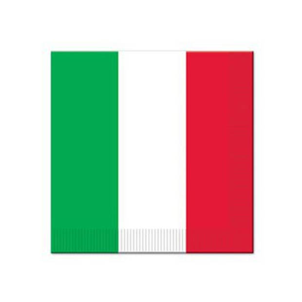 16x Italiaanse vlag feest bordjes 23 cm - Feestbordjes
