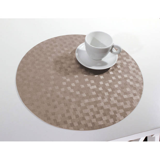 Wicotex-Placemats Dijon taupe-rond-Placemat easy to clean 12stuks