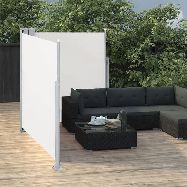 vidaXL Tuinscherm uittrekbaar dubbel 170x600 cm crème