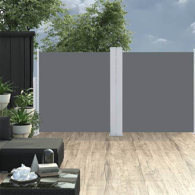 vidaXL Windscherm uittrekbaar 117x600 cm antracietkleurig