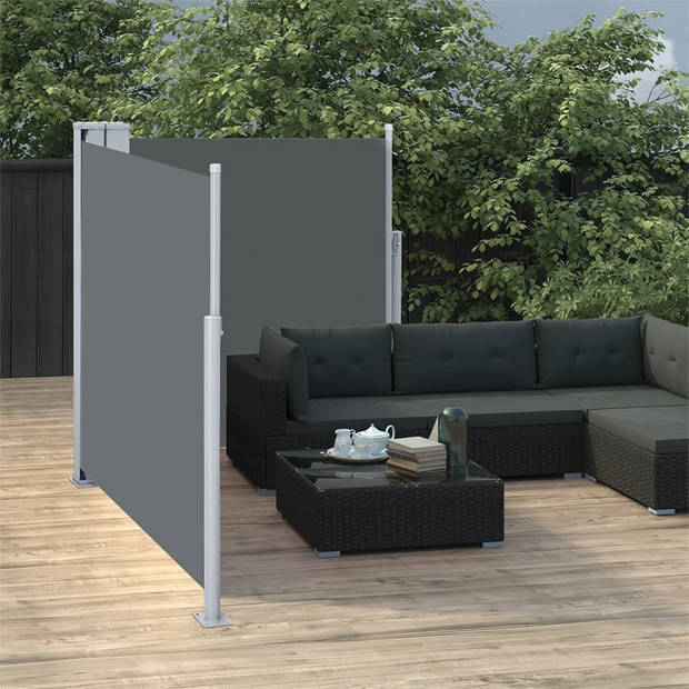 vidaXL Windscherm uittrekbaar 117x600 cm antracietkleurig