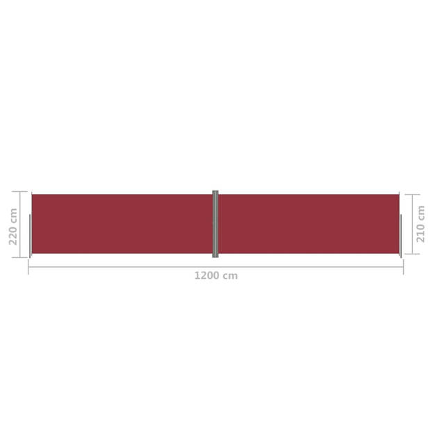 vidaXL Windscherm uittrekbaar 220x1200 cm rood