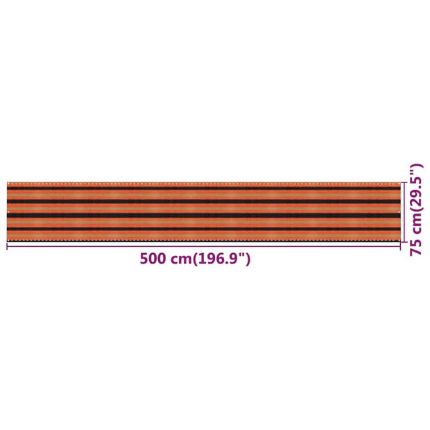 vidaXL Balkonscherm 75x500 cm HDPE meerkleurig