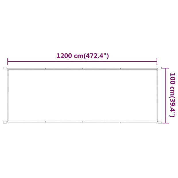 vidaXL Luifel verticaal 100x1200 cm oxford stof antracietkleurig