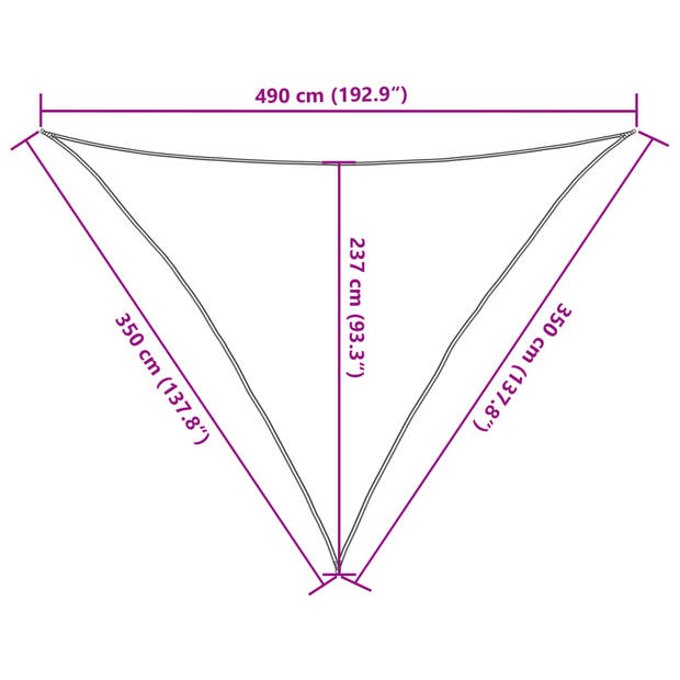 vidaXL Zonnezeil 160 g/m² 3,5x3,5x4,9 m HDPE antracietkleurig