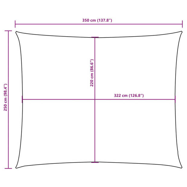 vidaXL Zonnescherm rechthoekig 2,5x3,5 m oxford stof wit