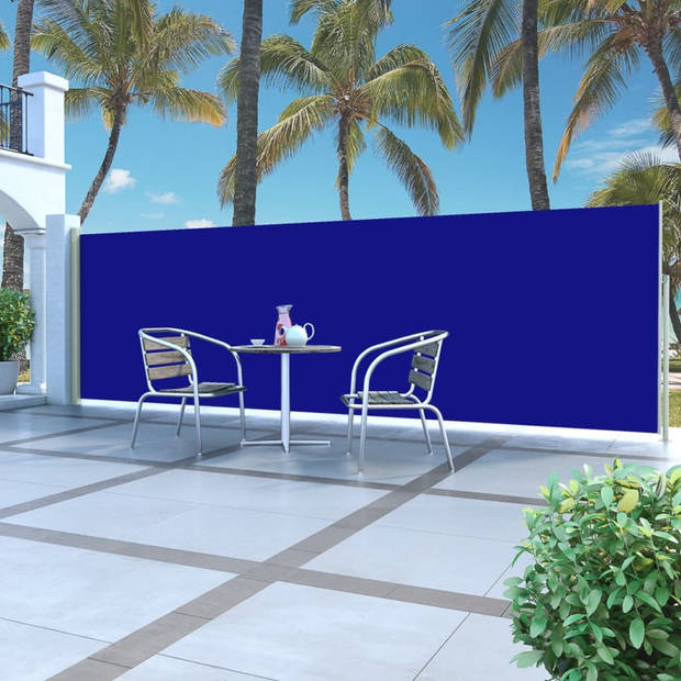 vidaXL Tuinscherm uittrekbaar 160x500 cm blauw