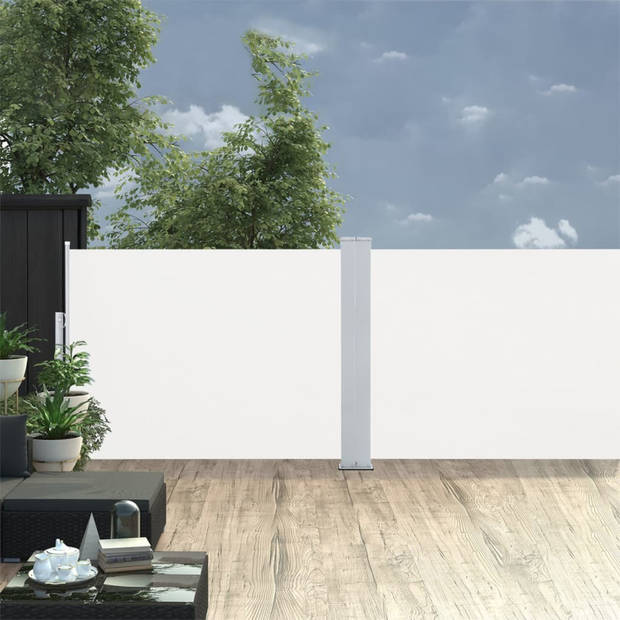 vidaXL Windscherm uittrekbaar 120x1000 cm crème