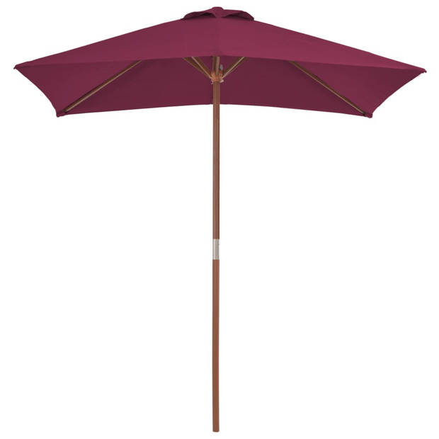 vidaXL Parasol met houten paal 150x200 cm bordeauxrood