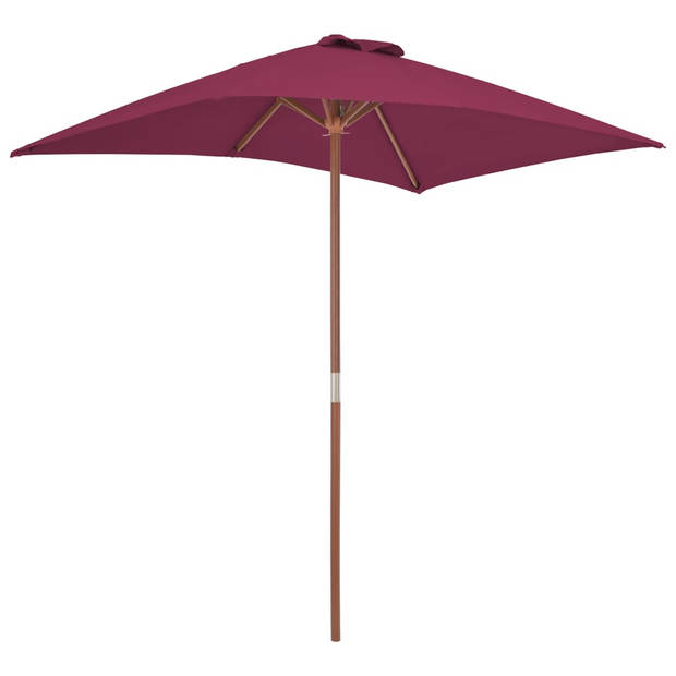 vidaXL Parasol met houten paal 150x200 cm bordeauxrood