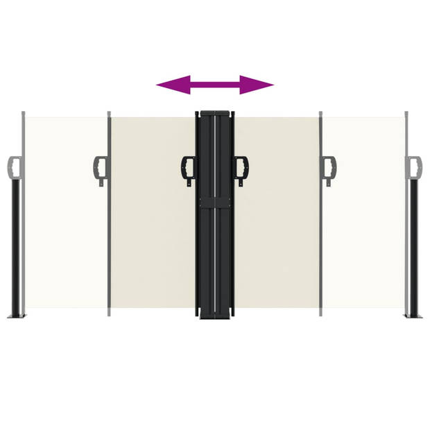 vidaXL Windscherm uittrekbaar 120x1000 cm crème