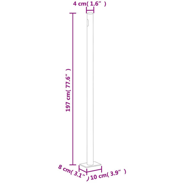 vidaXL Tuinscherm uittrekbaar 200x600 cm grijs