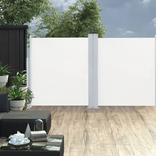 vidaXL Windscherm uittrekbaar 140x600 cm crème