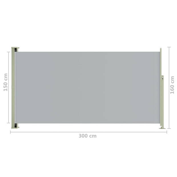 vidaXL Tuinscherm uittrekbaar 160x300 cm grijs