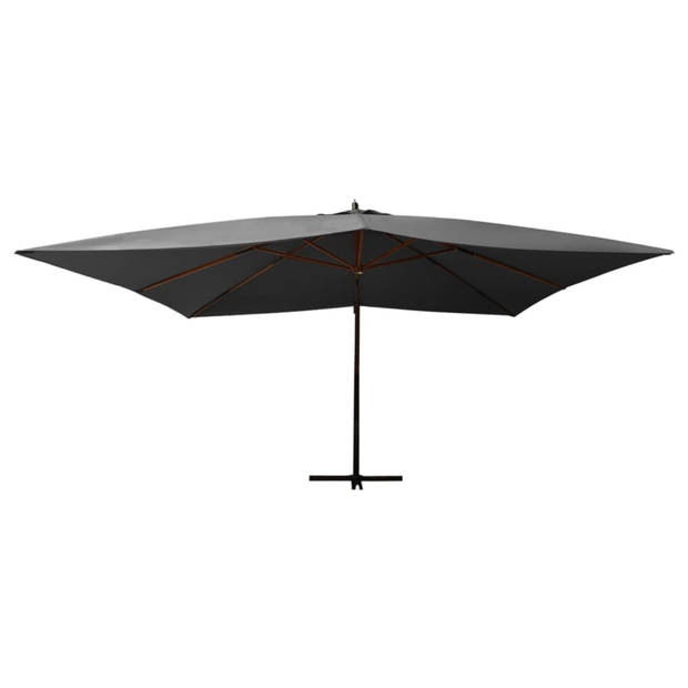 vidaXL Zweefparasol met houten paal 400x300 cm antracietkleurig