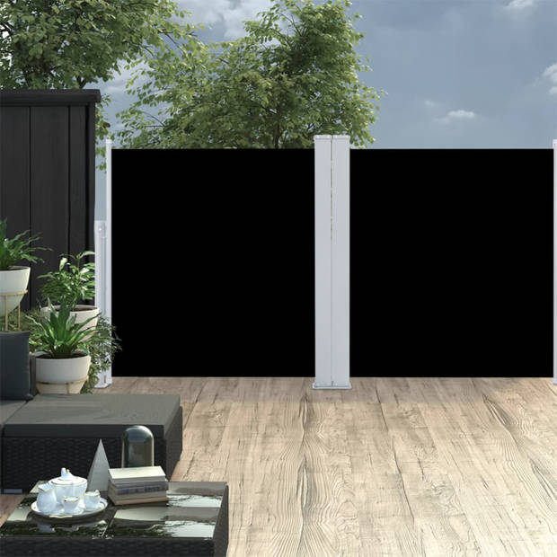 vidaXL Windscherm uittrekbaar 120x600 cm zwart