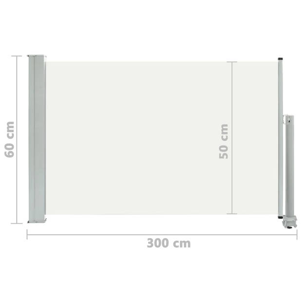 vidaXL Tuinscherm uittrekbaar 60x300 cm crèmekleurig