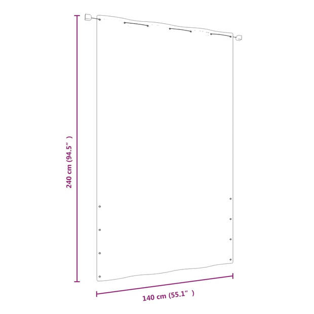 vidaXL Balkonscherm 140x240 cm oxford stof zwart