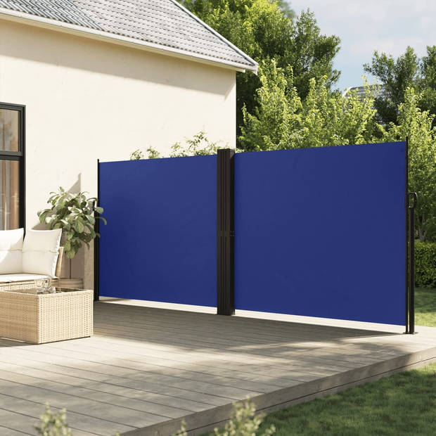 vidaXL Windscherm uittrekbaar 160x1000 cm blauw