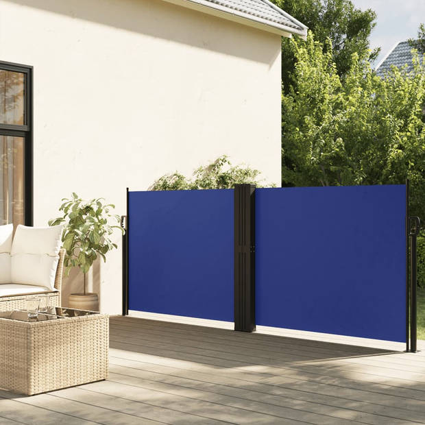 vidaXL Windscherm uittrekbaar 120x1200 cm blauw