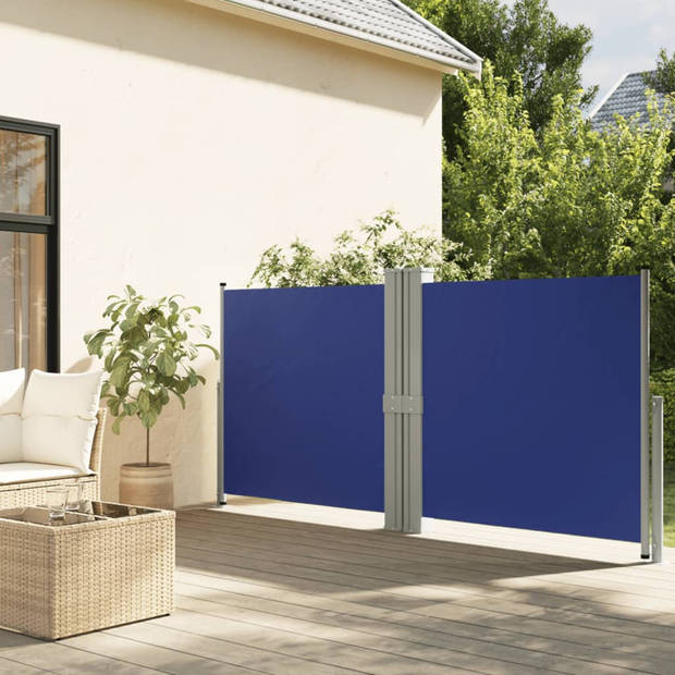 vidaXL Windscherm uittrekbaar 140x1200 cm blauw