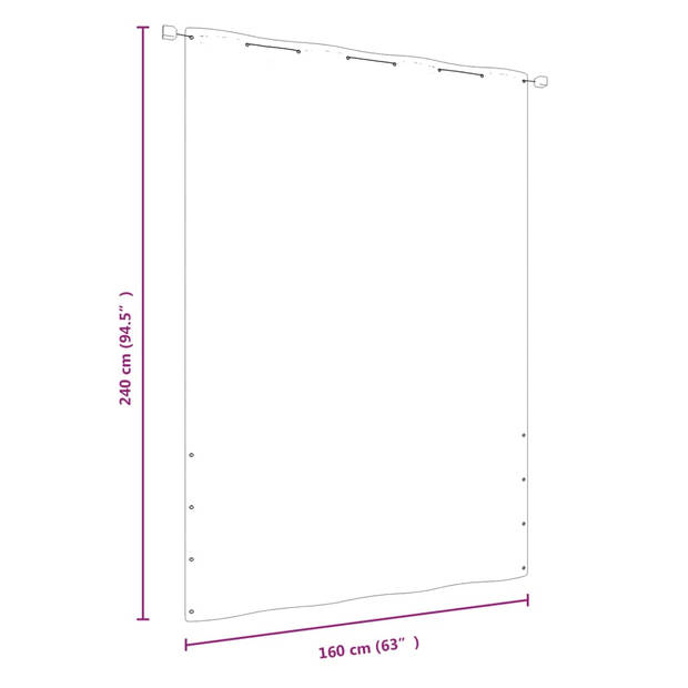 vidaXL Balkonscherm 160x240 cm oxford stof zwart