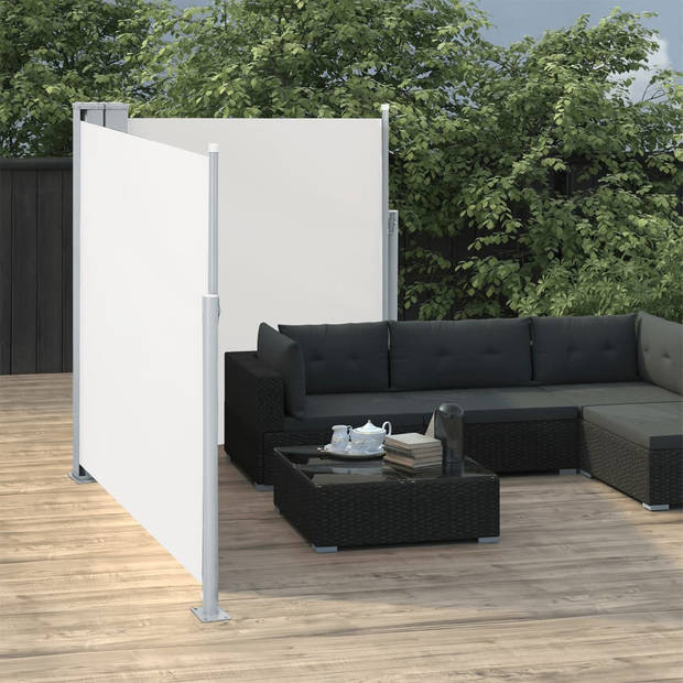 vidaXL Windscherm uittrekbaar 140x600 cm crème