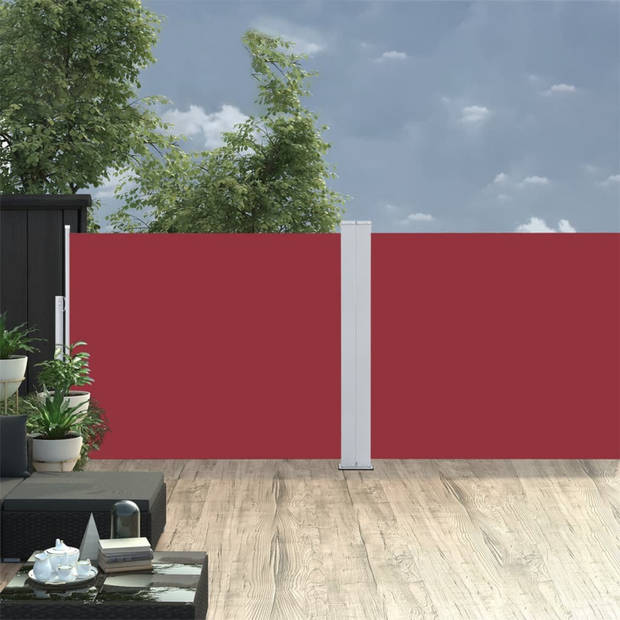 vidaXL Windscherm uittrekbaar 140x1000 cm rood