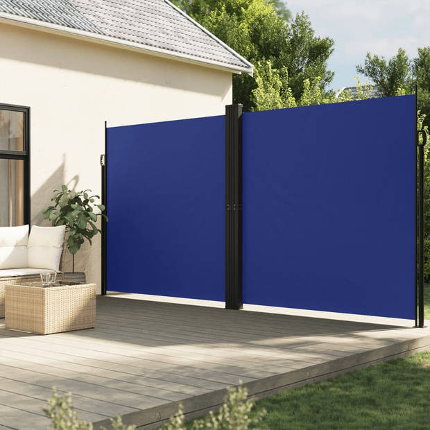 vidaXL Windscherm uittrekbaar 220x1000 cm blauw