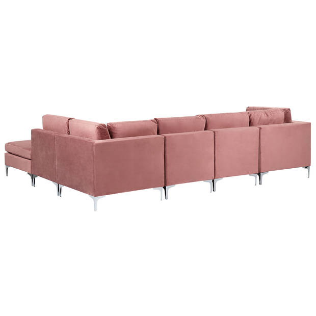 Beliani EVJA - Modulaire Sofa-Roze-Fluweel