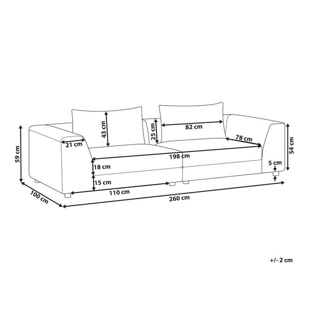 Beliani LERMON - Driezitsbank-Bruin-Polyester