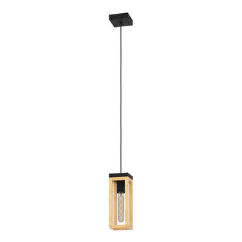 EGLO Nafferton Hanglamp - E27 - 10 cm - Zwart/Bruin