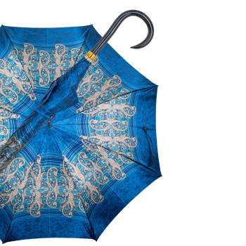 Gastrock Paraplu - Italiaanse satijn stof - Blauw - Gelamineerd essenhout handvat - 61 cm doorsnede - 91 cm lang