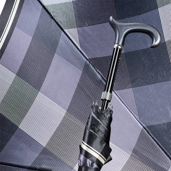 Gastrock Paraplu wandelstok - Verstelbaar - Satijn stof - Paars - Derby handvat - Doorsnede 94 cm - Max 94 cm lang