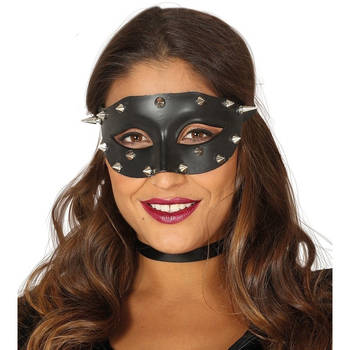 Zwart mysterieus oogmasker met spikes voor dames - Verkleedmaskers