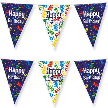 3x Stuks Paperdreams Vlaggenlijn - Happy birthday/verjaardags feest - 10m - Vlaggenlijnen