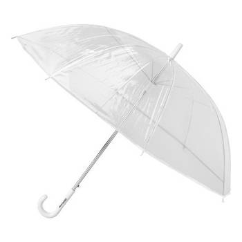 Paraplu met kunststof handvat - transparant - dia 86 cm - doorzichtig - pvc - Paraplu's