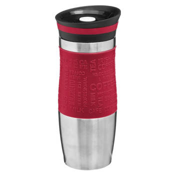 5Five - Thermosbeker/isolatie/warmhoud - Koffiebeker - rood - 350 ml - Thermosbeker