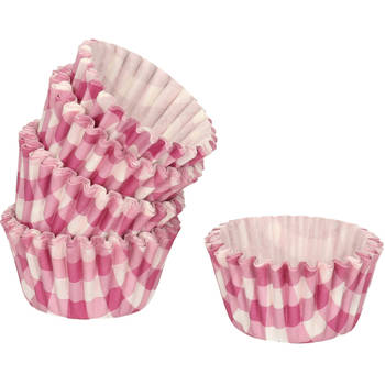 180x Mini muffin en cupcake vormpjes paars papier 4 x 4 x 2 cm - Muffinvormen / cupcakevormen